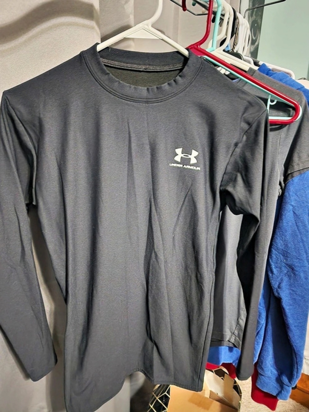 Under Armour ColdGear Mock Neck Compression Long Sleeve Black Medium